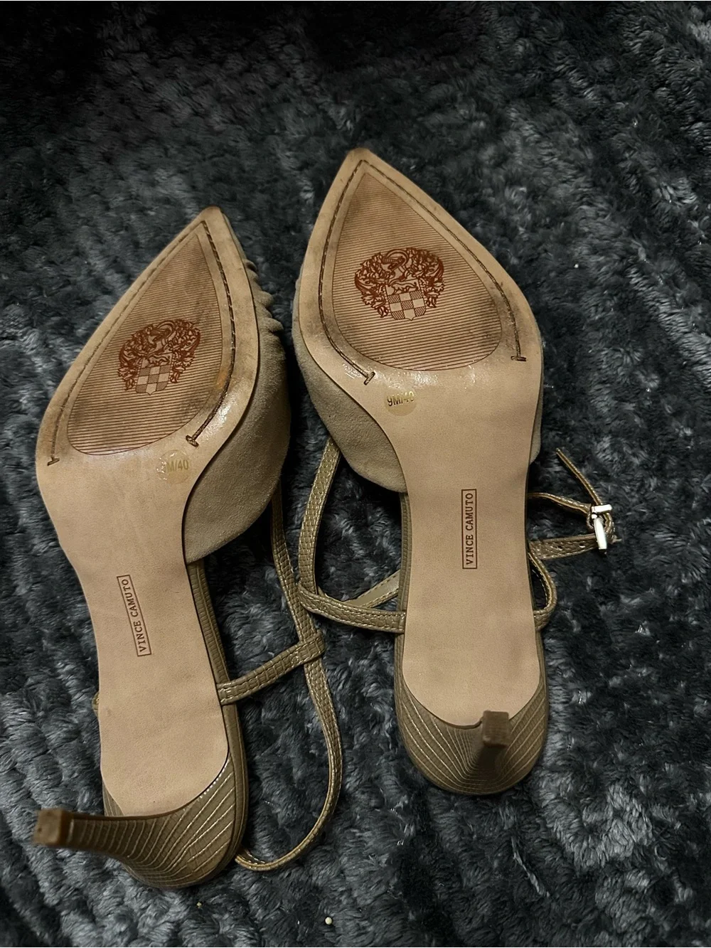 Vince Camuto Taupe Pointed Slingback Heels